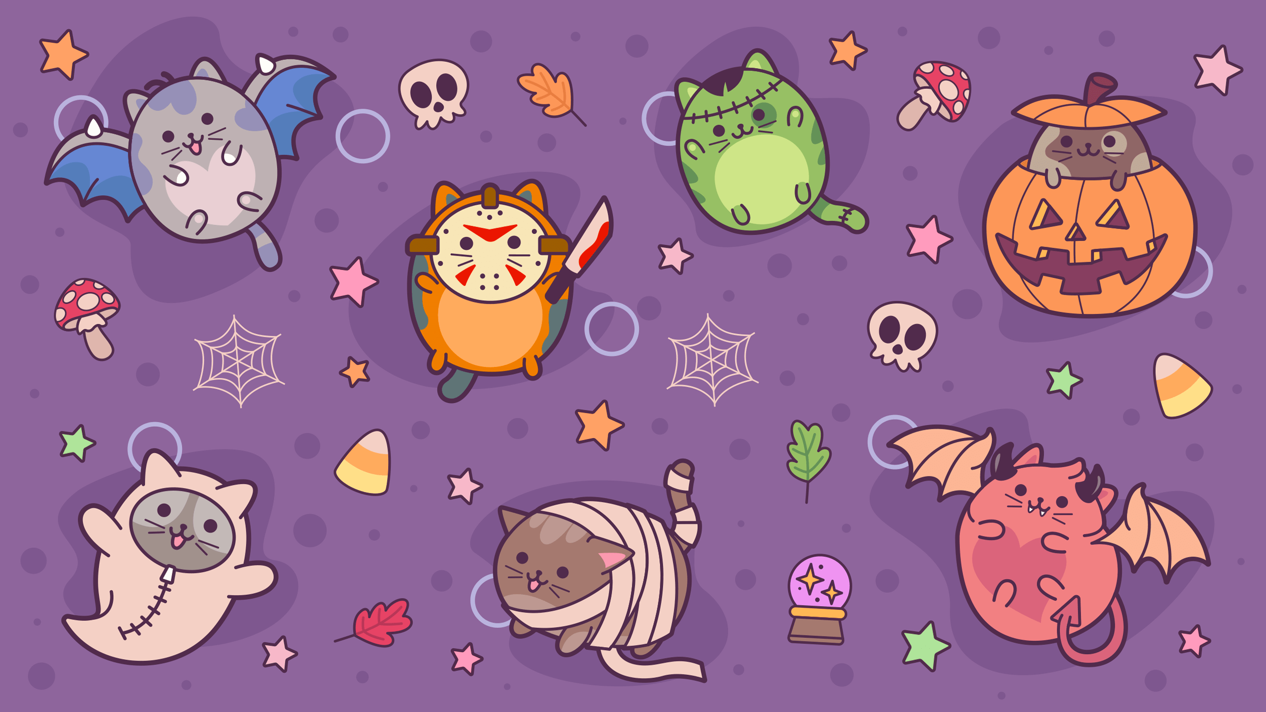 Halloween Kitty Free Wallpaper
