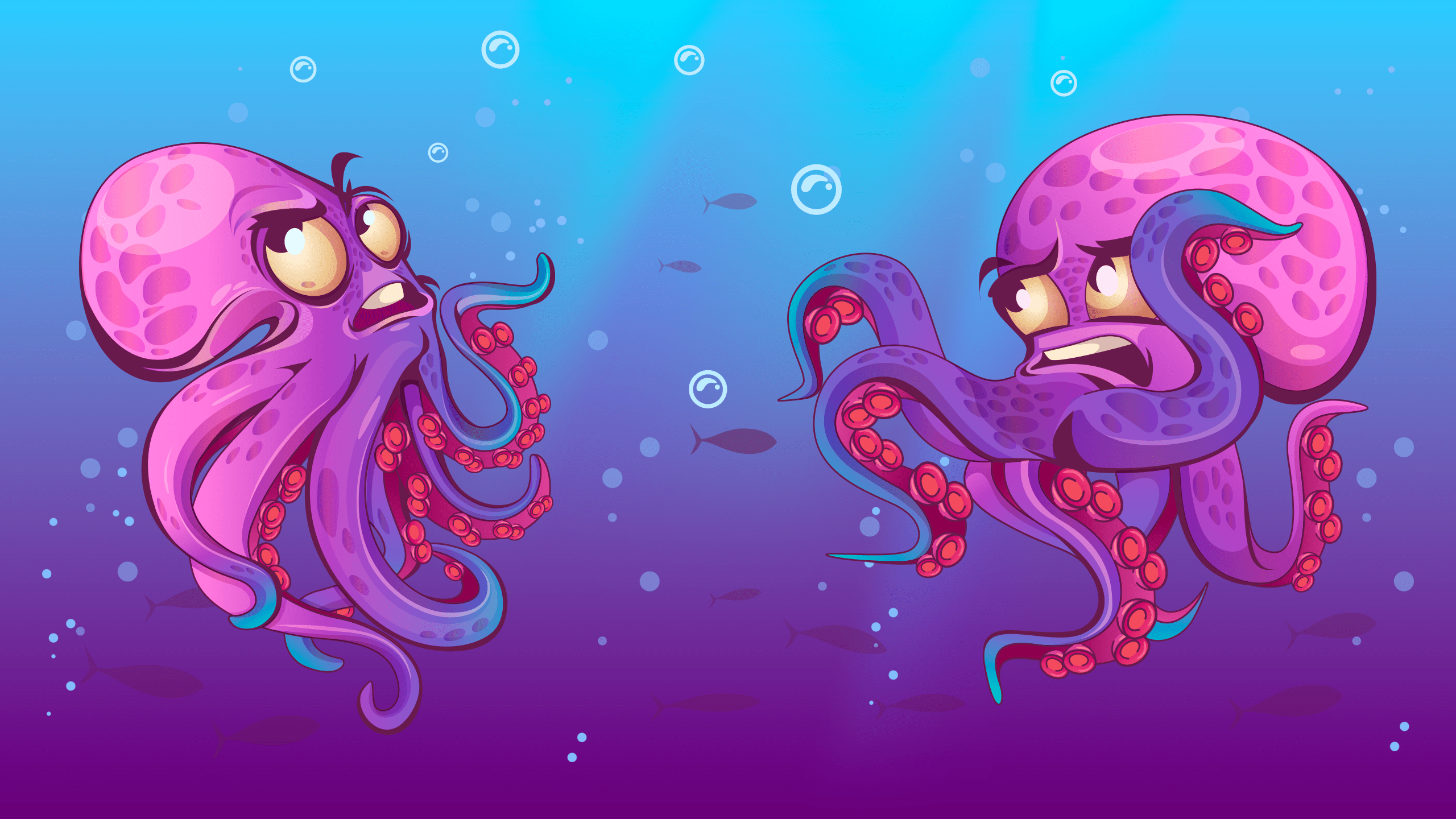 Purple Octopuses Free Wallpaper
