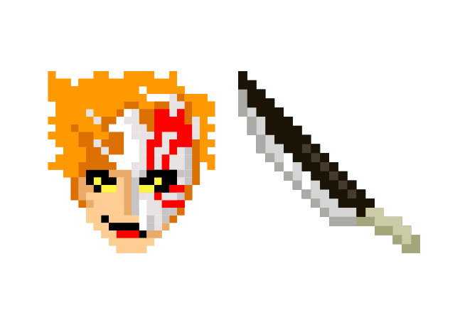 Ichigo Kurosaki Pixel Custom Cursor for Chrome from Cute Pixel Cursors Collection