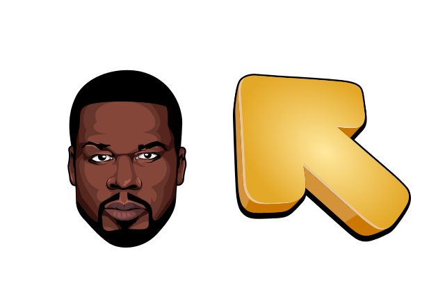 50 Cent Custom Cursor for Chrome from Rappers Cursors Collection