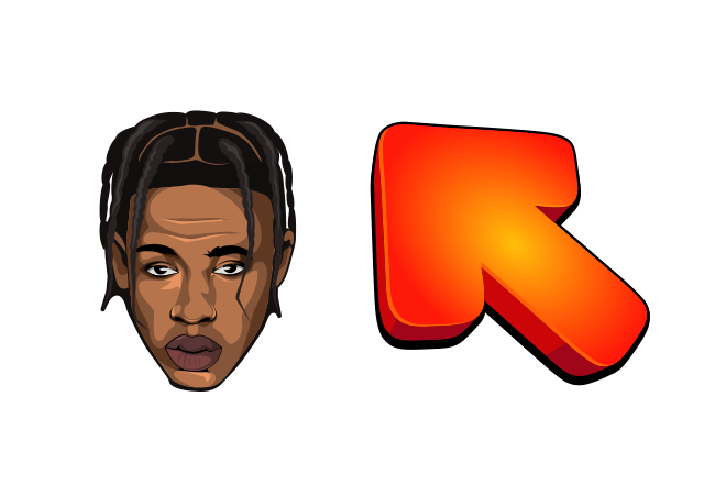 Travis Scott Custom Cursor for Chrome from Rappers Cursors Collection