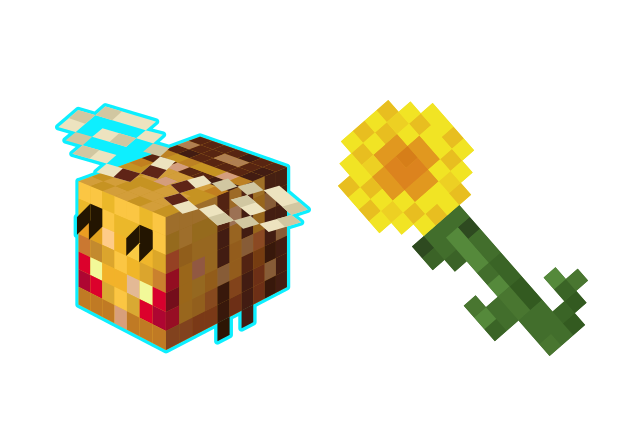 Minecraft Bee Custom Cursor for Chrome from Minecraft Cursors Collection