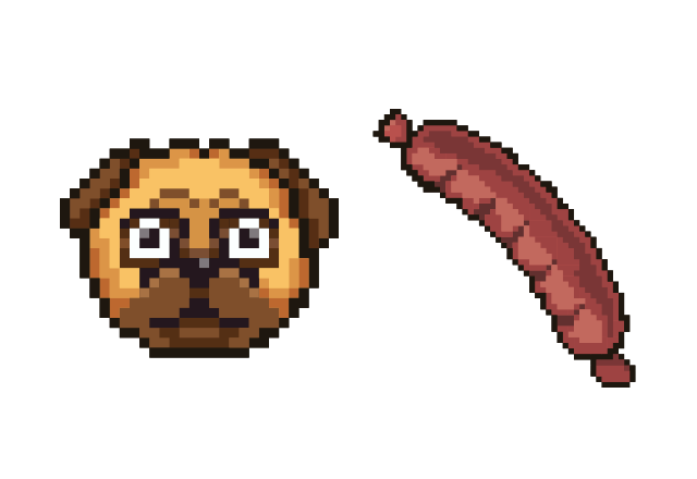 The Pug Pixel Custom Cursor for Chrome from Cute Pixel Cursors Collection