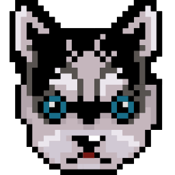 Custom Cursor Cute Husky in Pixel Style Pointer