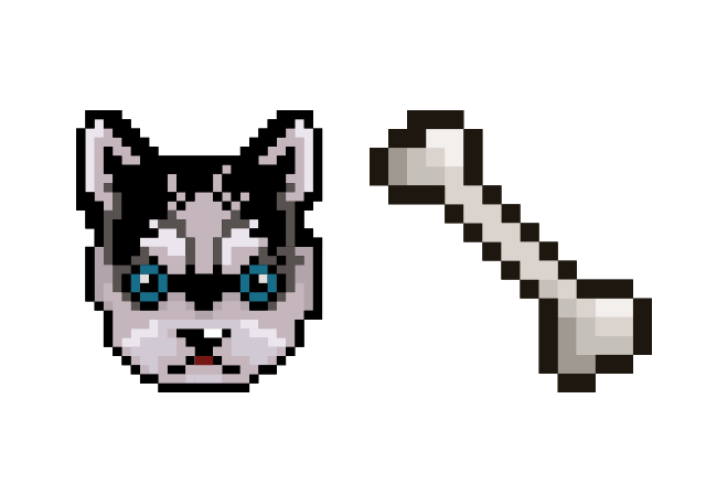 Husky Pixel Custom Cursor for Chrome from Cute Pixel Cursors Collection