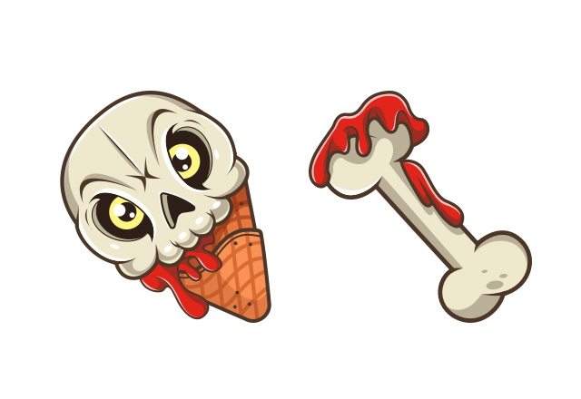 Ice Cream Cone Skull Custom Cursor for Chrome from Halloween Cursors Collection