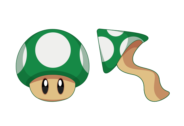 1-Up Mushroom Custom Cursor for Chrome from Video Games Cursors Collection