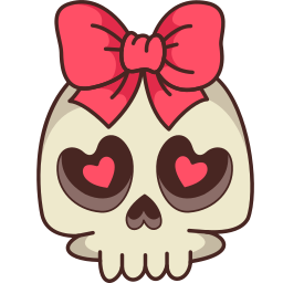 Custom Cursor Cute Skull with Bow Pointer