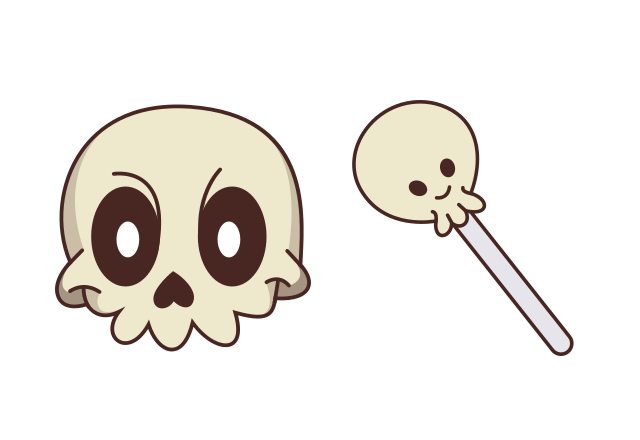 Custom Cursor Cute Friendly Skull