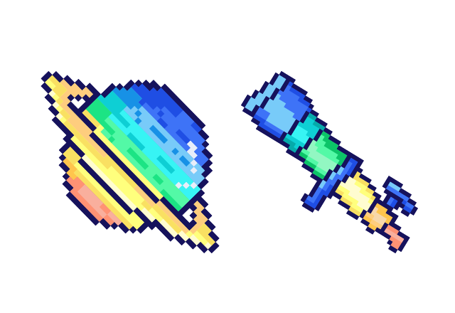 Saturn Pixel Custom Cursor for Chrome from Cute Pixel Cursors Collection