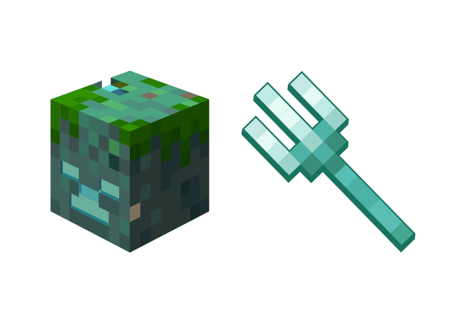 Drowned Custom Cursor for Chrome from Minecraft Cursors Collection