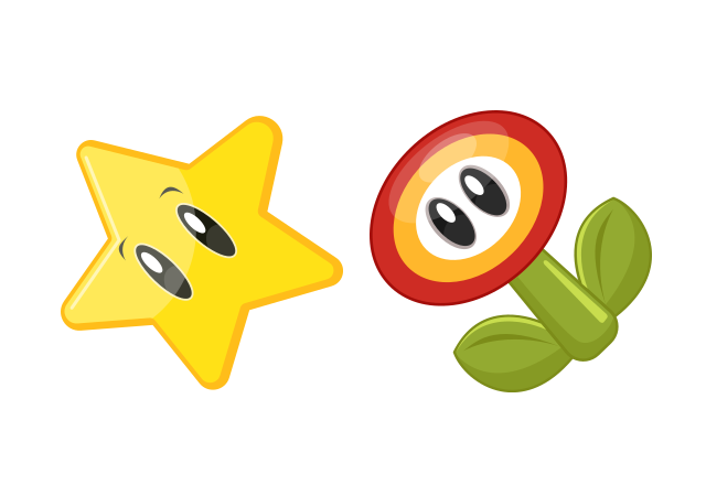 Super Star and Fire Flower Custom Cursor for Chrome from Video Games Cursors Collection