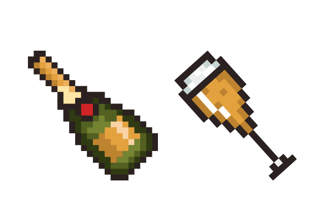 Champagne Pixel Custom Cursor for Chrome from Merry Christmas and Happy New Year 2023 Cursors Collection
