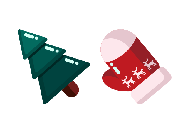 Christmas Tree and Mitten Custom Cursor for Chrome from Merry Christmas and Happy New Year 2023 Cursors Collection