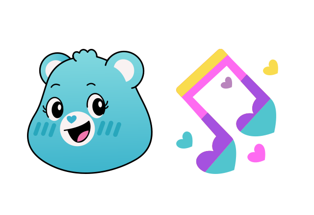 Heartsong Bear Custom Cursor for Chrome from Care Bears Cursors Collection