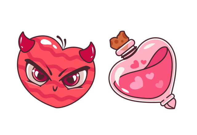 Heart and Potion Custom Cursor for Chrome from Valentine's Day 2023 Cursors Collection