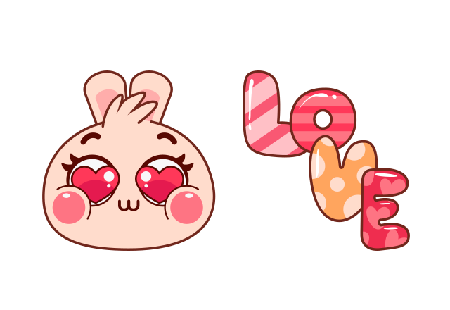 Valentine's Bunny Custom Cursor for Chrome from Valentine's Day 2023 Cursors Collection