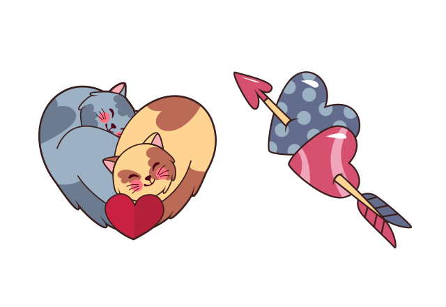 Valentine’s Cats Custom Cursor for Chrome from Valentine's Day 2023 Cursors Collection