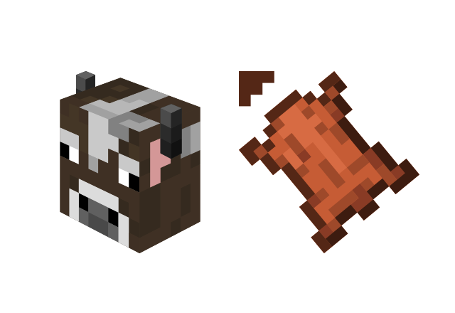 Cow and Leather Custom Cursor for Chrome from Minecraft Cursors Collection