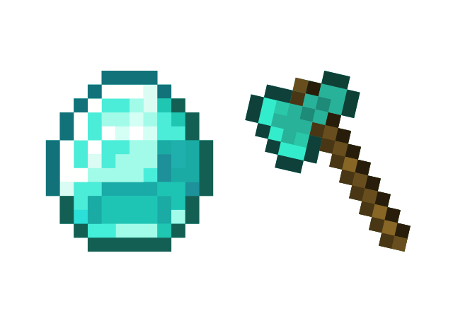 Diamond and Axe Custom Cursor for Chrome from Minecraft Cursors Collection