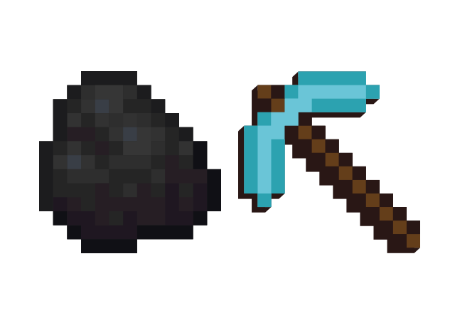 Coal and Pickaxe Custom Cursor for Chrome from Minecraft Cursors Collection