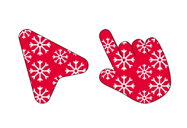 Red Snowflake Glove Custom Cursor for Chrome from Merry Christmas and Happy New Year 2024 Cursors Collection