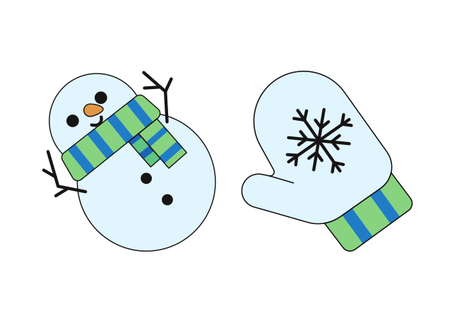 Snowman and Snowflake Mitten Custom Cursor for Chrome from Merry Christmas and Happy New Year 2024 Cursors Collection