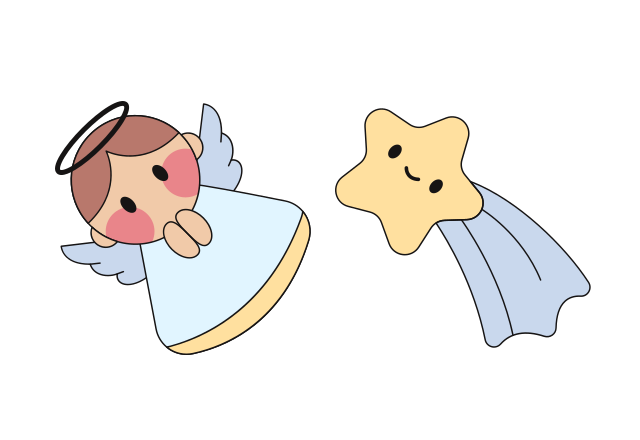Angel and Shooting Star Custom Cursor for Chrome from Merry Christmas and Happy New Year 2024 Cursors Collection
