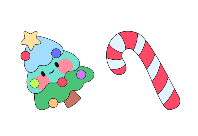 Christmas Tree and Candy Custom Cursor for Chrome from Merry Christmas and Happy New Year 2024 Cursors Collection