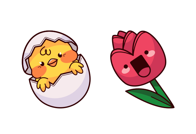 Easter Chick and Rose Custom Cursor for Chrome from Easter Cursors Collection