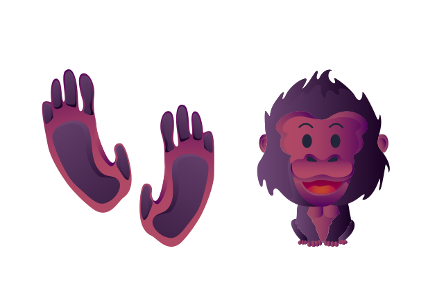 Happy Gorilla Custom Cursor for Chrome from Animals Cursors Collection