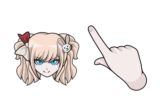 Junko Enoshima Custom Cursor for Chrome from Danganronpa Cursors Collection