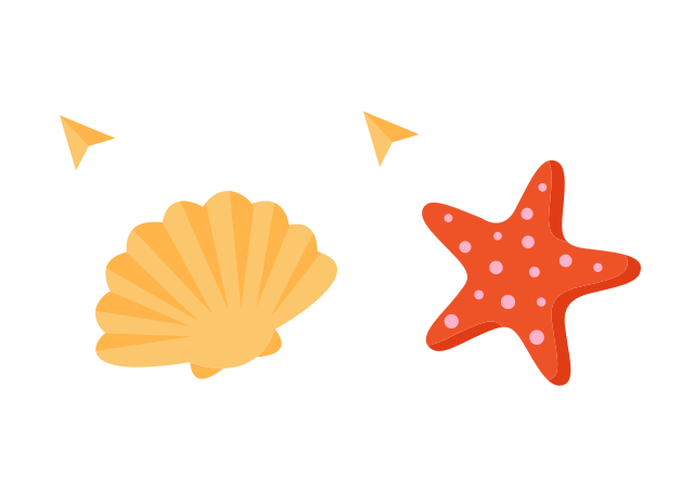 Seashell and Starfish Custom Cursor for Chrome from The Cutest Cursors Collection