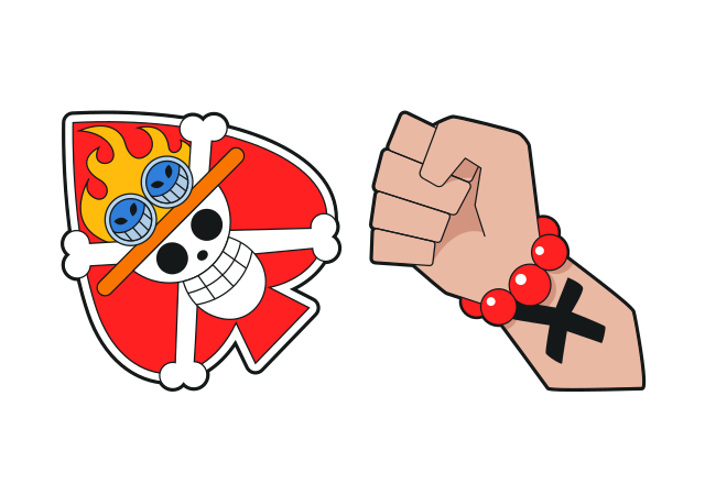 Portgas D. Ace Flag Custom Cursor for Chrome from One Piece Flags Cursors Collection