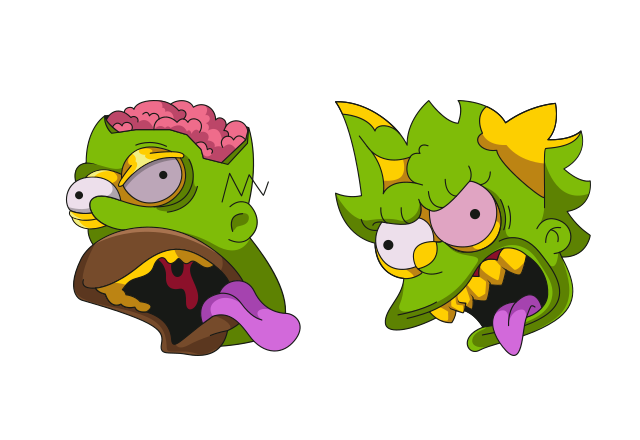 Homer and Lisa Zombies Custom Cursor for Chrome from Halloween Cursors Collection