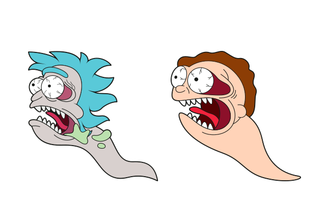 Rick and Morty Worms Custom Cursor for Chrome from Halloween Cursors Collection