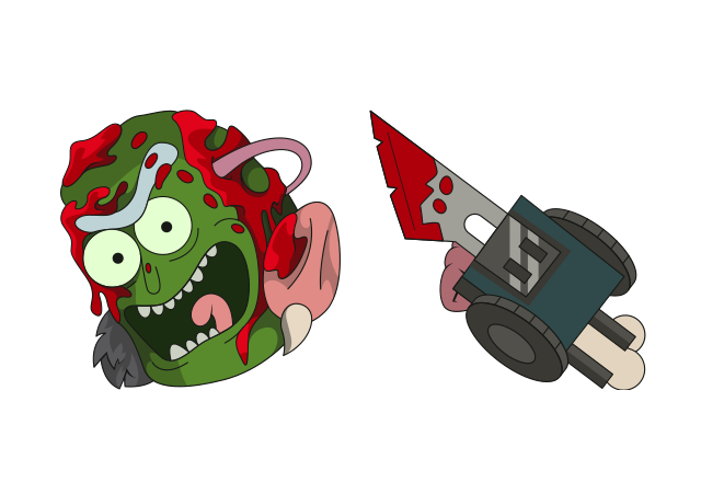 Crazy Pickle Rick Custom Cursor for Chrome from Halloween Cursors Collection