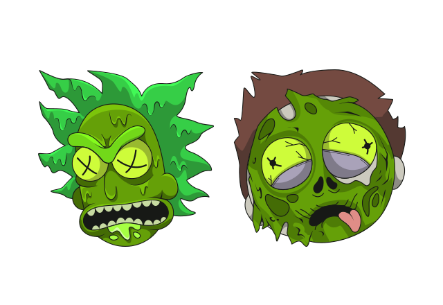 Rick and Morty Zombies Custom Cursor for Chrome from Halloween Cursors Collection