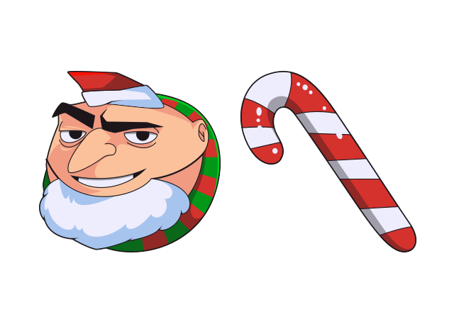 Mr. Gru in Santa Hat Custom Cursor for Chrome from Merry Christmas and Happy New Year 2025 Cursors Collection