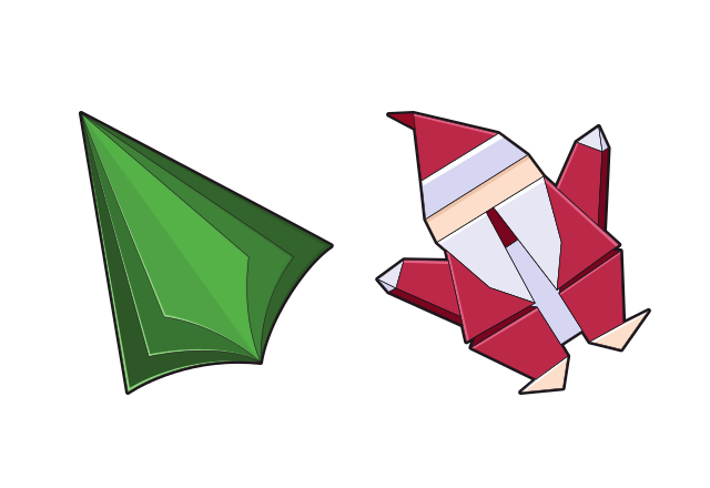 Origami Santa Custom Cursor for Chrome from Merry Christmas and Happy New Year 2025 Cursors Collection