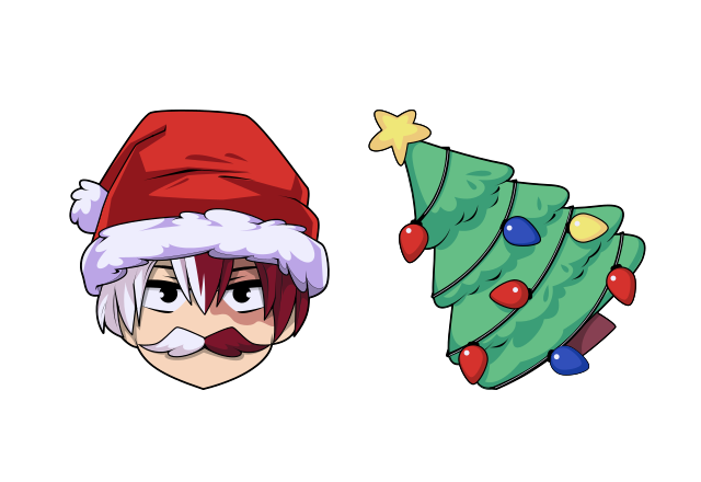 Shoto Todoroki in Santa Hat Custom Cursor for Chrome from Merry Christmas and Happy New Year 2025 Cursors Collection