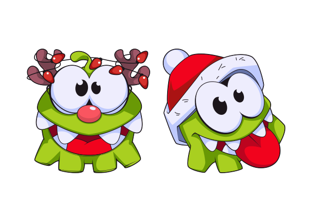 Christmas Om Nom Custom Cursor for Chrome from Merry Christmas and Happy New Year 2025 Cursors Collection