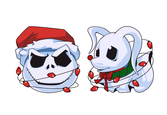 Jack Skellington in Santa Hat Custom Cursor for Chrome from Merry Christmas and Happy New Year 2025 Cursors Collection