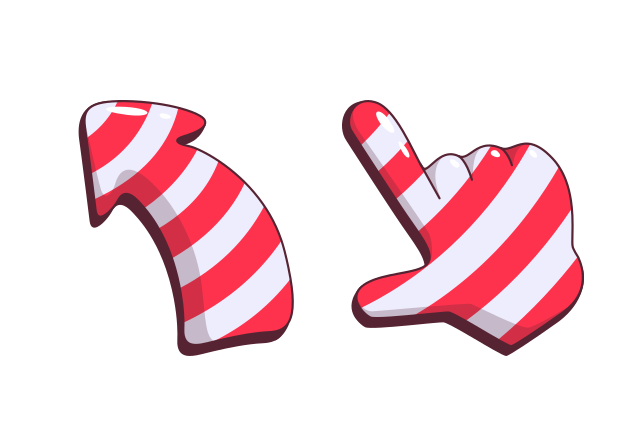 Christmas Candy Cane Custom Cursor for Chrome from Merry Christmas and Happy New Year 2025 Cursors Collection