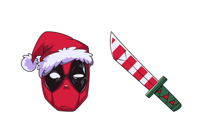 Deadpool in Santa Hat Custom Cursor for Chrome from Merry Christmas and Happy New Year 2025 Cursors Collection