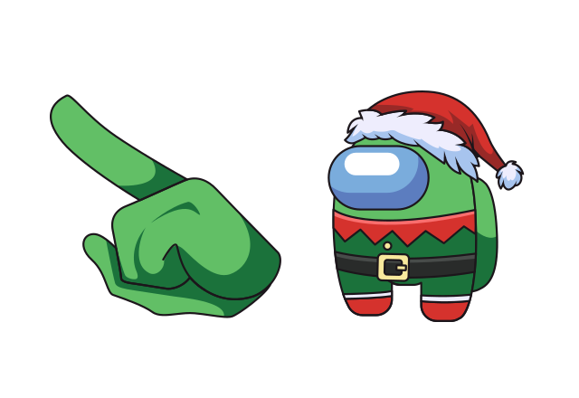 Among Us Christmas Elf Custom Cursor for Chrome from Merry Christmas and Happy New Year 2025 Cursors Collection