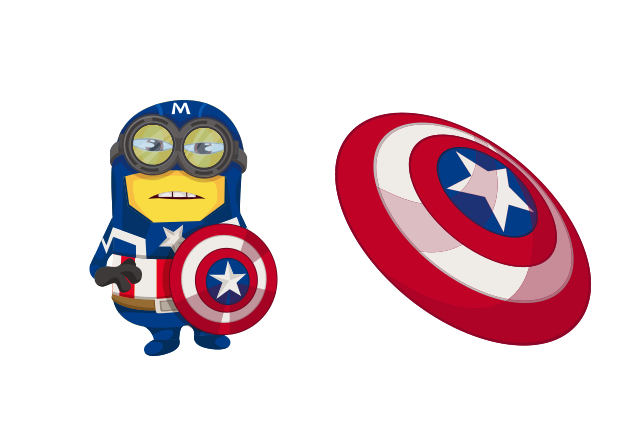 Minion Captain America Character Custom Cursor for Chrome from Minions Cursors Collection