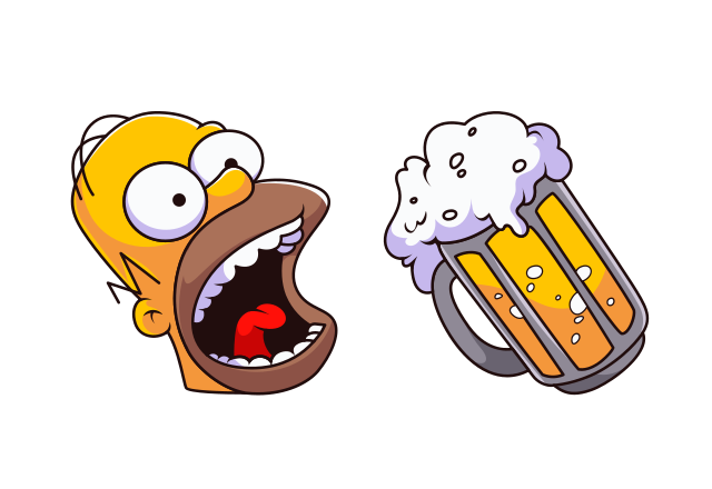Homer and Beer Custom Cursor for Chrome from The Simpsons Cursors Collection