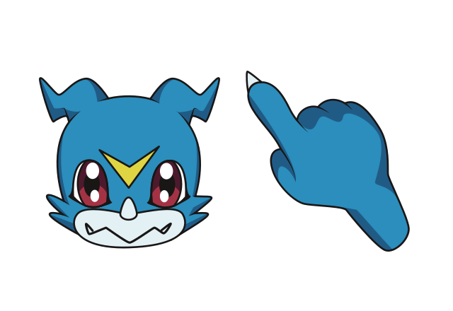 Veemon Custom Cursor for Chrome from Digimon Cursors Collection