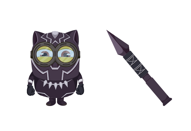 Minion Black Panther Character Custom Cursor for Chrome from Minions Cursors Collection